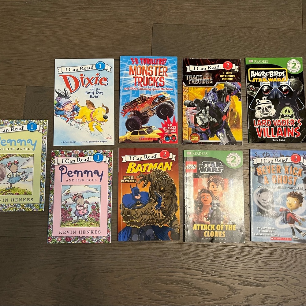 Kids books level 1 & 2 (all new except 1)